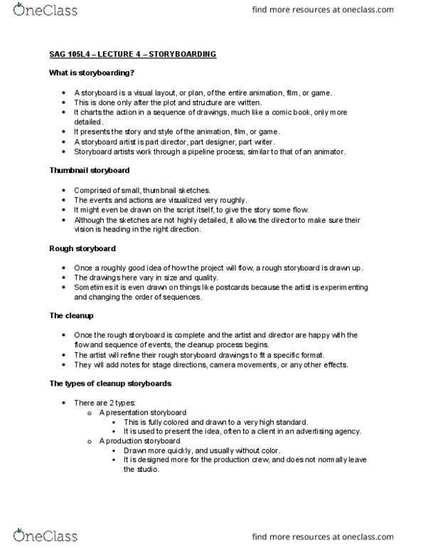 SAG 105L Lecture Notes - Lecture 4: Studio Recording, Graphics Tablet thumbnail