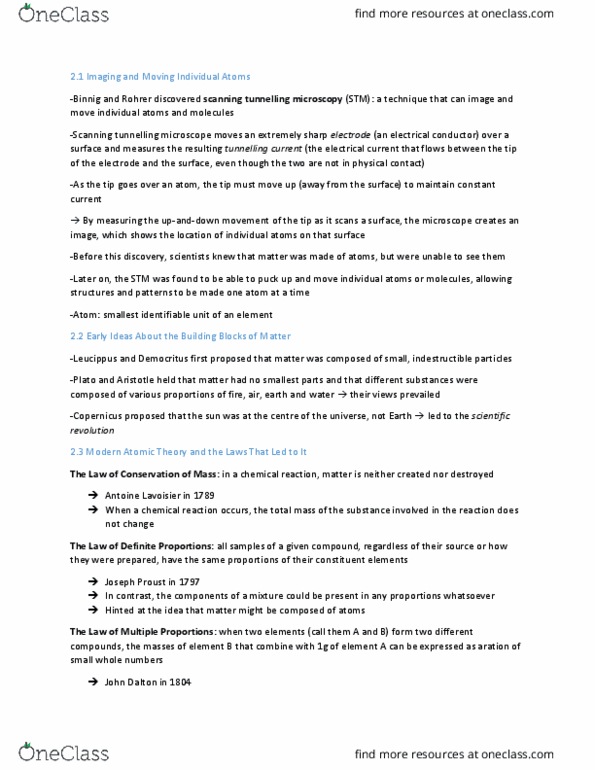 CHY 103 Chapter Notes - Chapter 2: Scanning Tunneling Microscope, Cathode Ray Tube, Noble Gas thumbnail