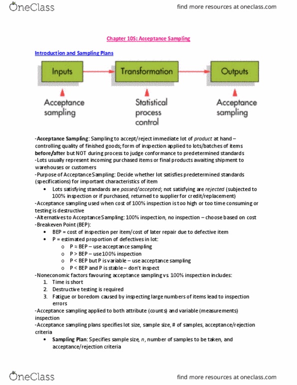 BU385 Chapter 10: Chapter 10S- Acceptance Sampling thumbnail