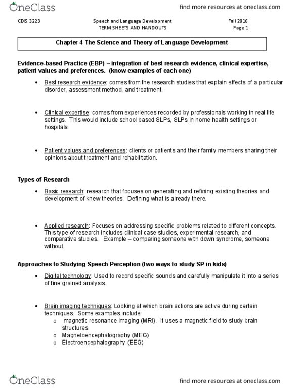 CDIS 3223 Lecture Notes - Lecture 4: Language Acquisition Device, Prosodic Bootstrapping, Pragmatics thumbnail