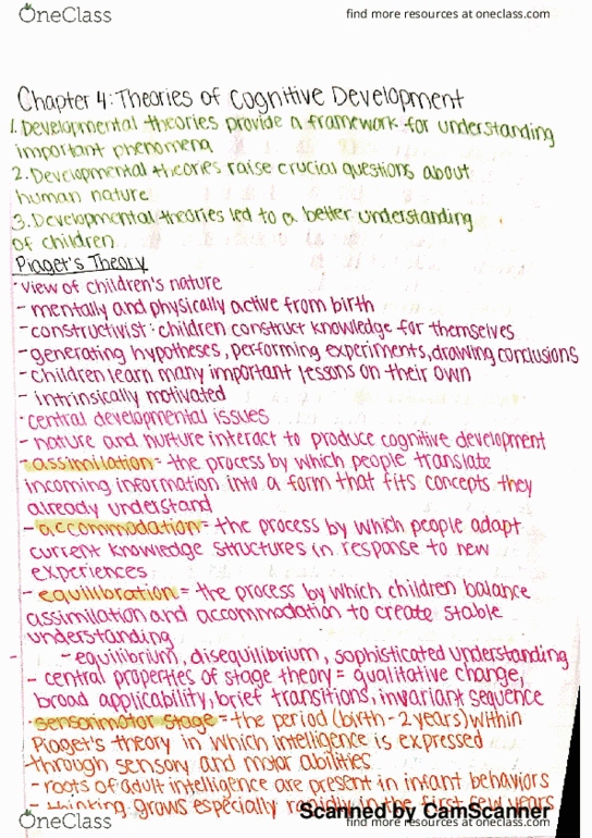 PSY-PC 1250 Chapter 4: Chapter 4, Theories of Cognitive Development thumbnail