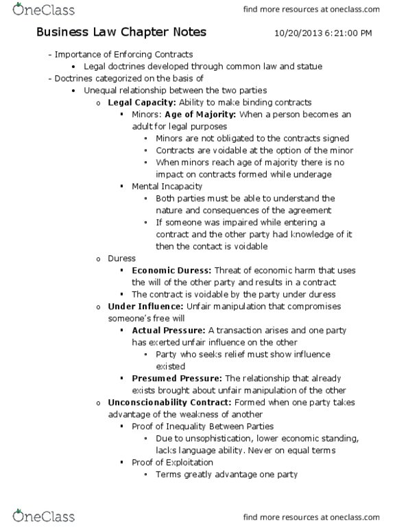 Management and Organizational Studies 2275A/B Lecture Notes - Lecture 3: False Statement, Unconscionability thumbnail