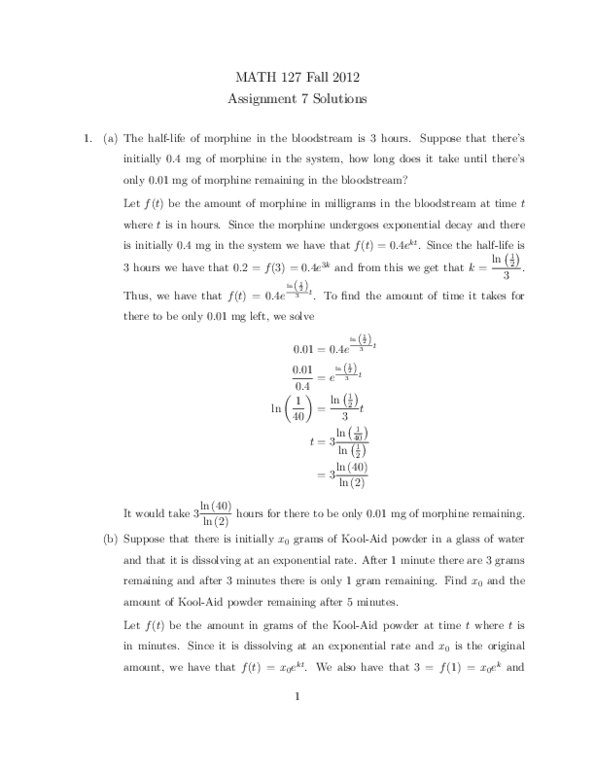 Calculus 1000A/B Lecture Notes - Exponential Growth, Exponential Decay, Morphine thumbnail