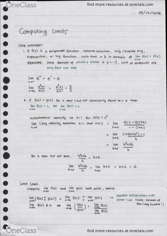 MATH 1A Lecture 8: Chapter2.3notes thumbnail