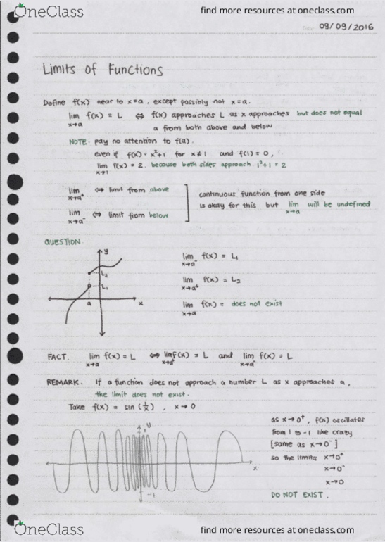 MATH 1A Lecture Notes - Lecture 7: Crystal Oscillator, Asymptote thumbnail