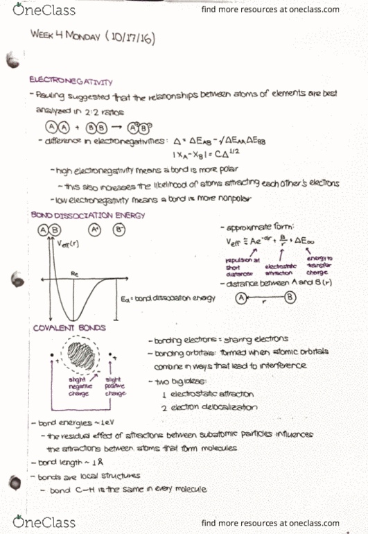 CHEM 20A Lecture Notes - Lecture 11: Elementary Charge, Debye, Bond Length thumbnail