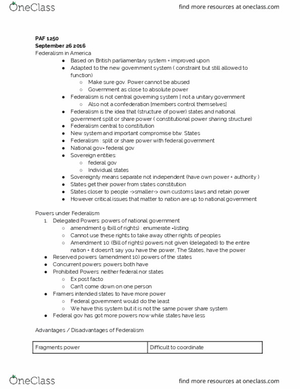 PAF 1250 Lecture Notes - Lecture 8: Concurrent Powers thumbnail