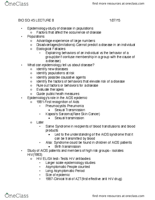 BIO SCI 45 Lecture Notes - Lecture 8: Sarcoma, Antibody, Legionella thumbnail