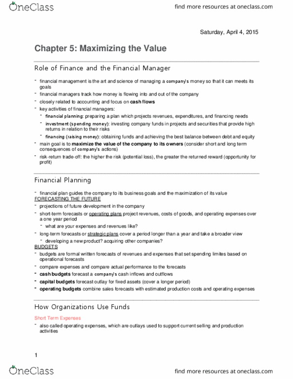BU121 Chapter Notes - Chapter 5: Credit Risk, Market Risk, Accounts Receivable thumbnail