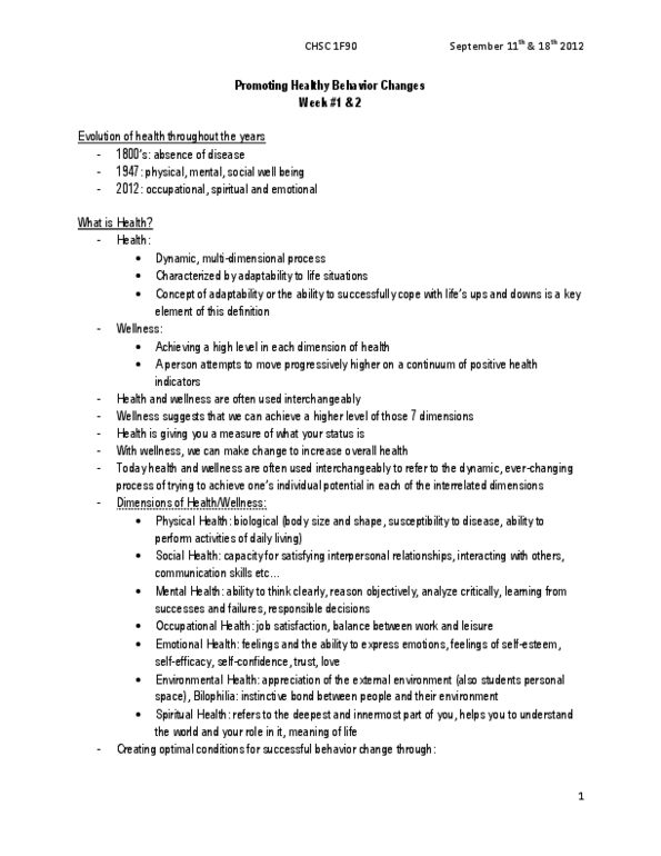 HLSC 1F90 Lecture Notes - Job Satisfaction, Prognostics, Cardiovascular Disease thumbnail