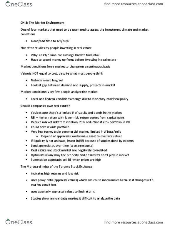 FINA 210 Lecture Notes - Lecture 3: Real Estate Appraisal, Toronto Stock Exchange, Special Period thumbnail