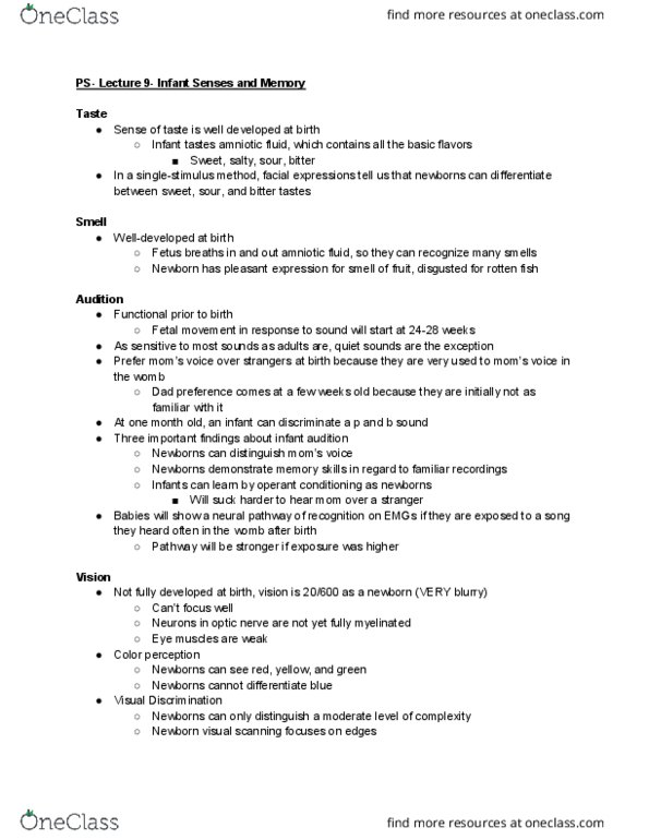 CAS PS 241 Lecture Notes - Lecture 9: Neural Pathway, Extraocular Muscles, Operant Conditioning thumbnail