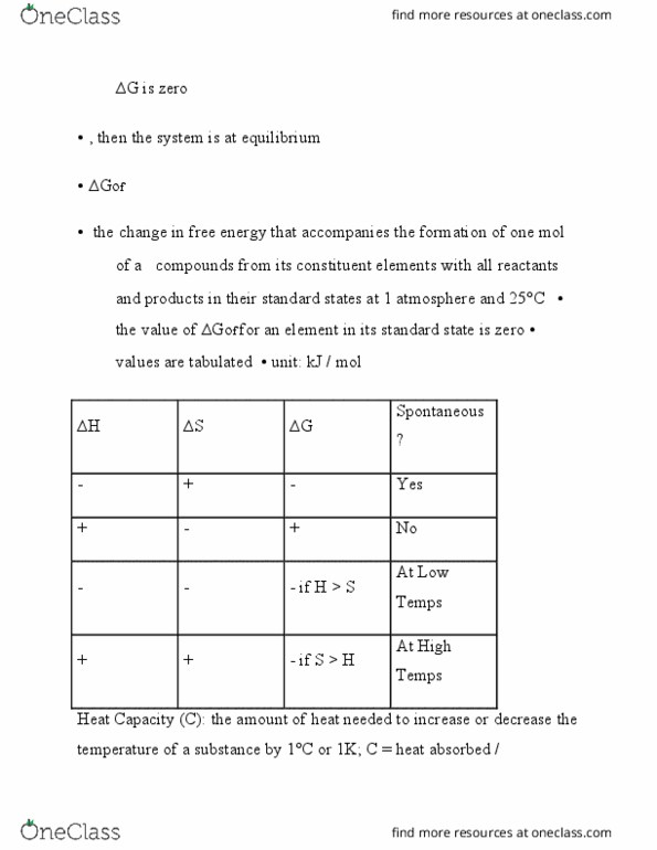 CHEM 261 Lecture Notes - Lecture 6: Heat Capacity, Joule, Enthalpy thumbnail