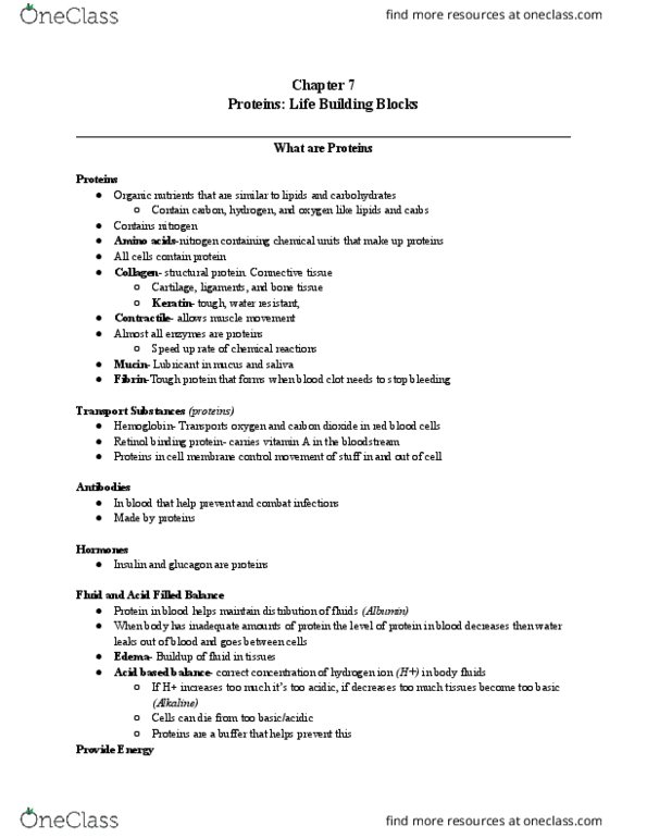 NSC 170C1 Lecture Notes - Lecture 8: Retinol Binding Protein, Fluid Balance, Connective Tissue thumbnail