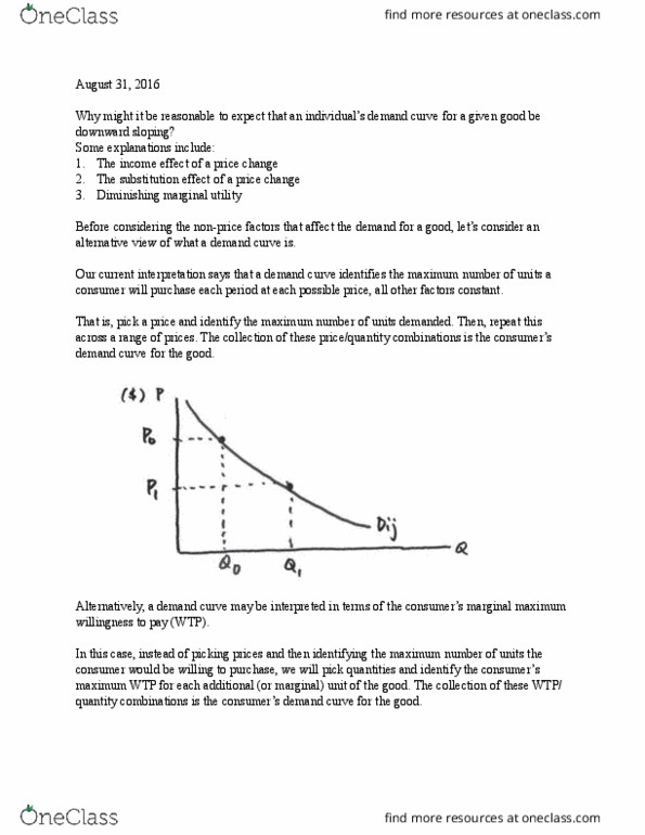 ECO 2023 Lecture Notes - Lecture 3: Marginal Utility, Demand Curve thumbnail