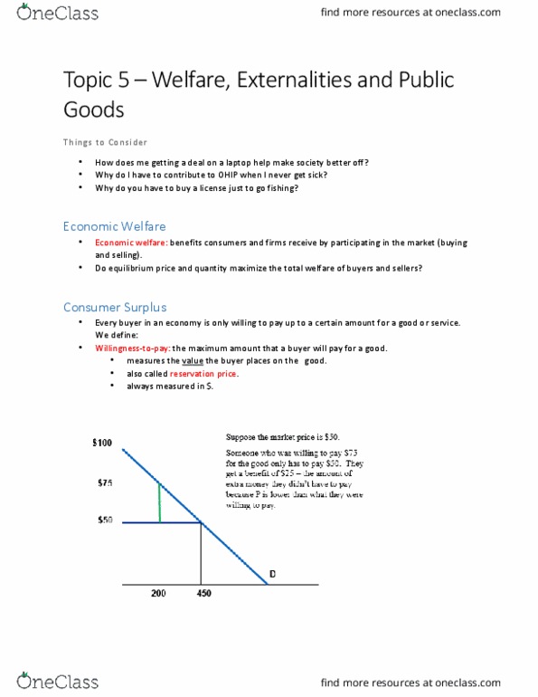 ECON 1B03 Lecture Notes - Lecture 5: Economic Surplus, Deadweight Loss, Coase Theorem thumbnail
