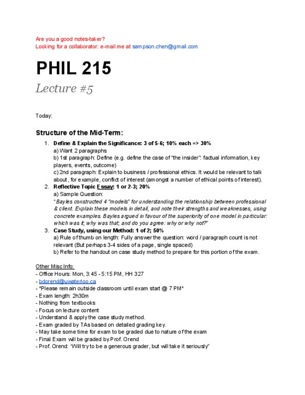 PHIL215 Lecture Notes - Nancy Fern Olivieri, Apotex, Evil Corporation thumbnail