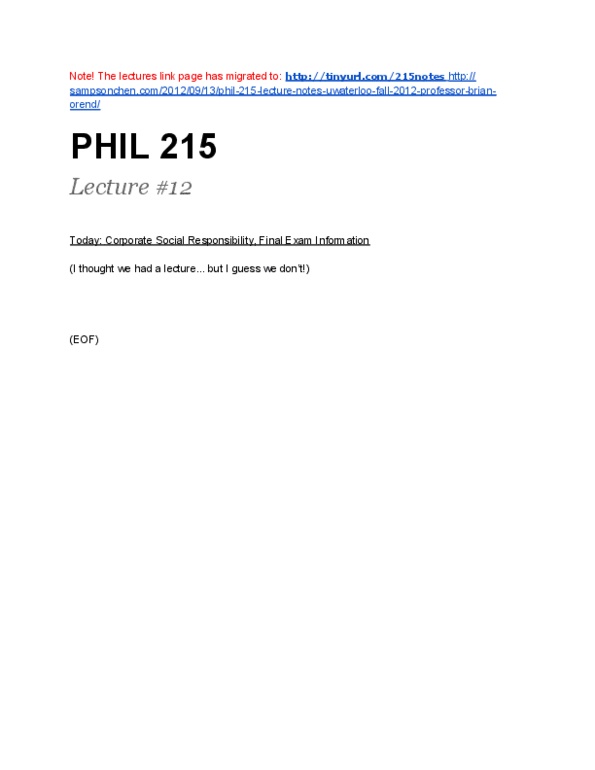 PHIL215 Lecture Notes - Corporate Social Responsibility thumbnail