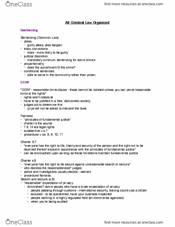 LS202 Lecture Notes - Lecture 1: Actus Reus, Arbitrary Arrest And Detention, Regulatory Offence thumbnail