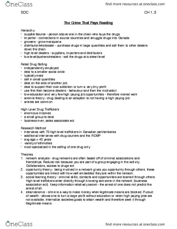 SOC229 Lecture Notes - Lecture 10: Social Learning Theory, Network Theory, Anomie thumbnail