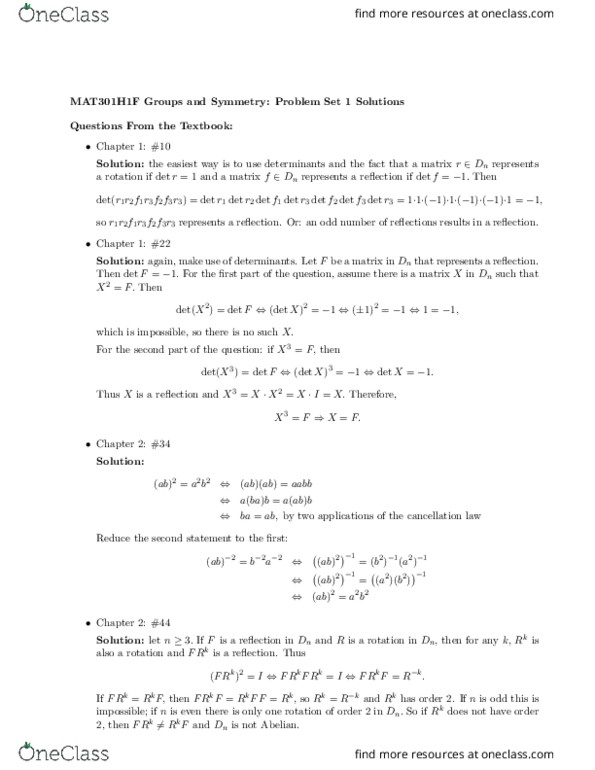 MAT301H1 Lecture Notes - Lecture 1: Centralizer And Normalizer, Unit Vector, Matrix Addition thumbnail