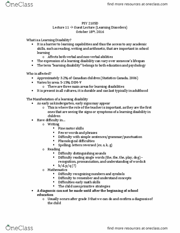 PSY 2105 Lecture Notes - Lecture 11: Wechsler Adult Intelligence Scale, Oppositional Defiant Disorder, Percentile thumbnail