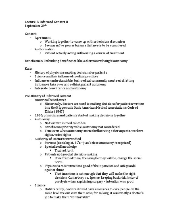 PHLB09H3 Lecture Notes - Lecture 8: Informed Consent, Norm (Social) thumbnail