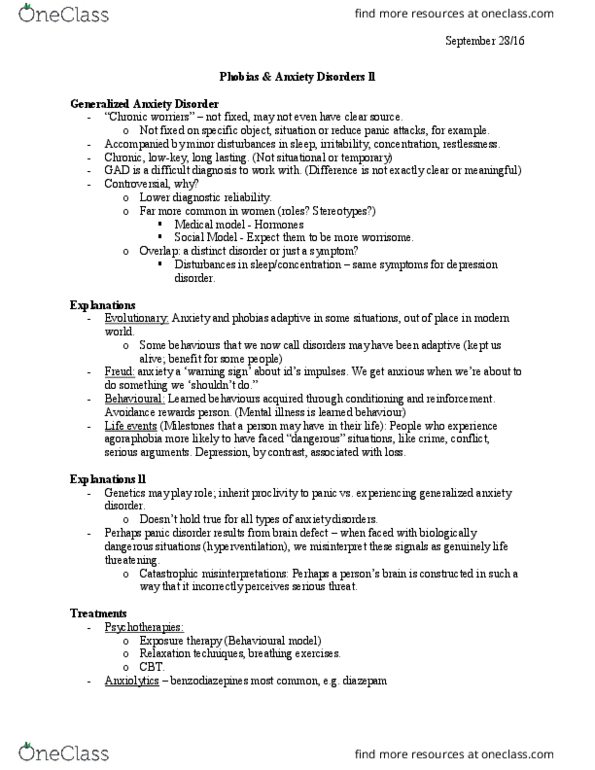 HLTHAGE 1CC3 Lecture Notes - Lecture 8: Generalized Anxiety Disorder, Panic Disorder, Diazepam thumbnail