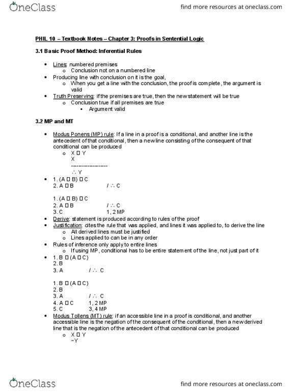 PHIL 10 Chapter Notes - Chapter 3: Nsb Di 8, Modus Tollens, Modus Ponens thumbnail