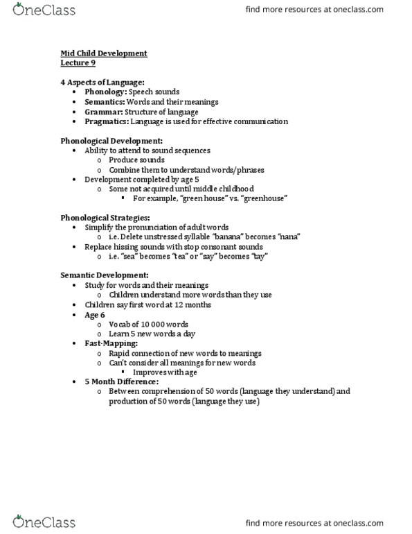 FRHD 2270 Lecture Notes - Lecture 9: Pragmatics thumbnail
