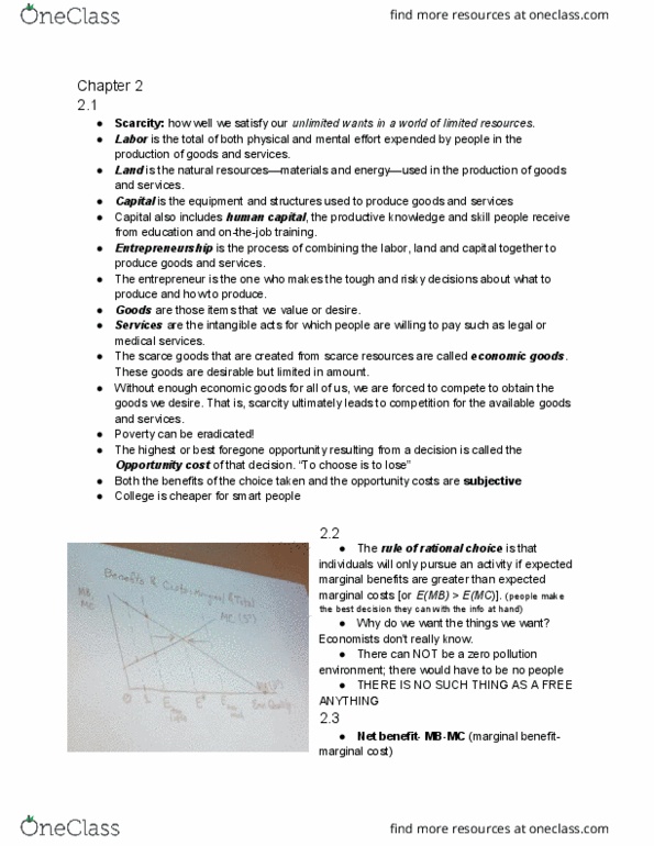 ECON 2010 Lecture Notes - Lecture 2: Market Failure, Marginal Utility, Marginal Cost thumbnail