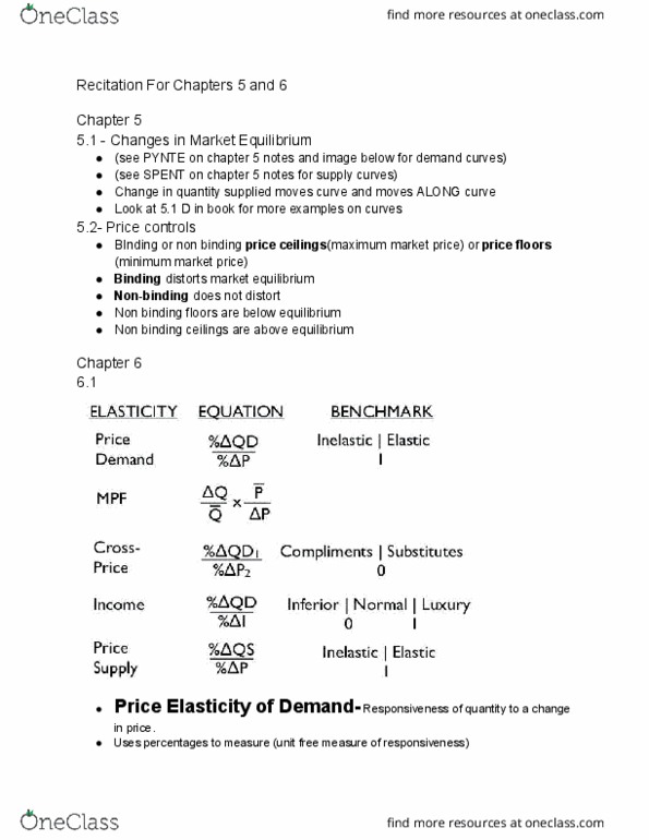 ECON 2010 Lecture Notes - Lecture 5: Economic Equilibrium, Price Controls thumbnail