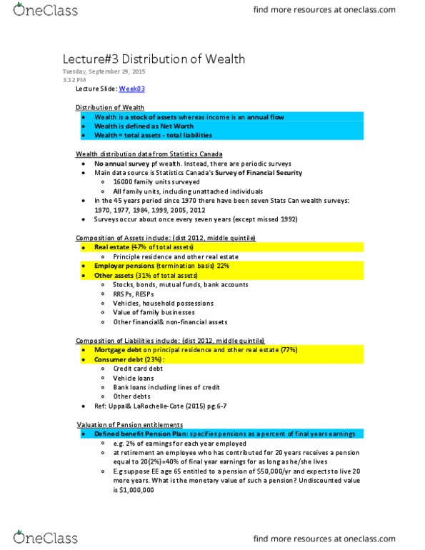 IRE240H1 Lecture Notes - Lecture 3: Registered Retirement Savings Plan, Wealth Concentration, Stock Market thumbnail