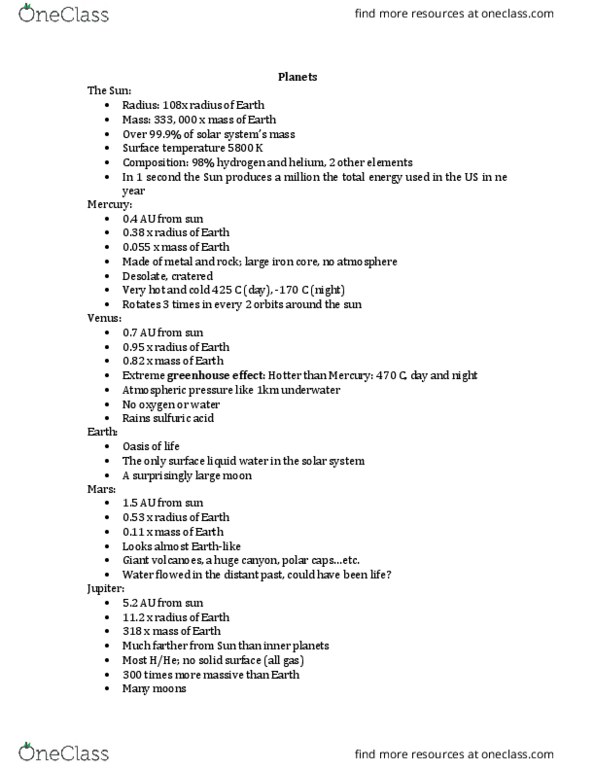 AS101 Lecture Notes - Lecture 11: Oort Cloud, Kuiper Belt, Terrestrial Planet thumbnail