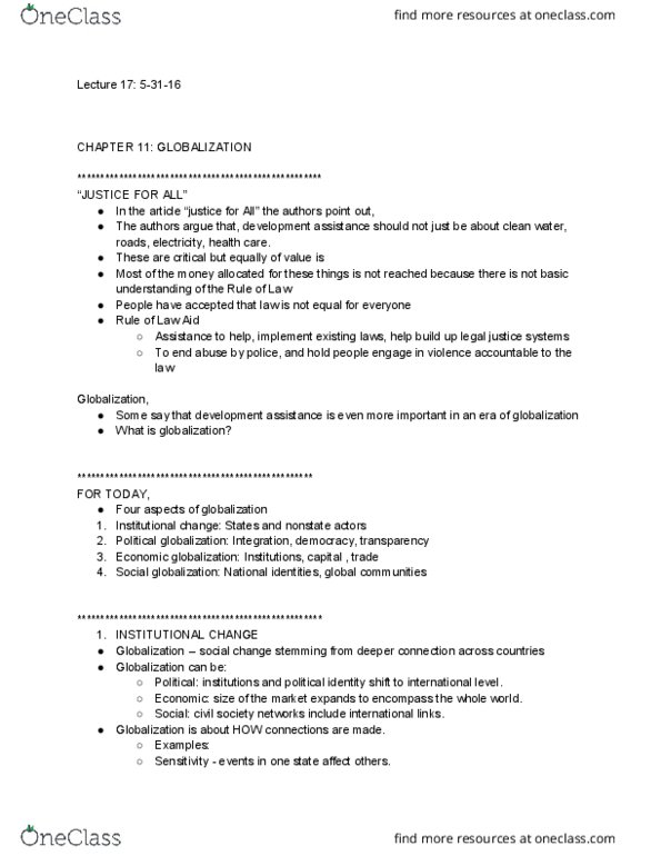 POL SCI 51A Lecture Notes - Lecture 17: Arab Spring, Bretton Woods System, Sweatshop thumbnail