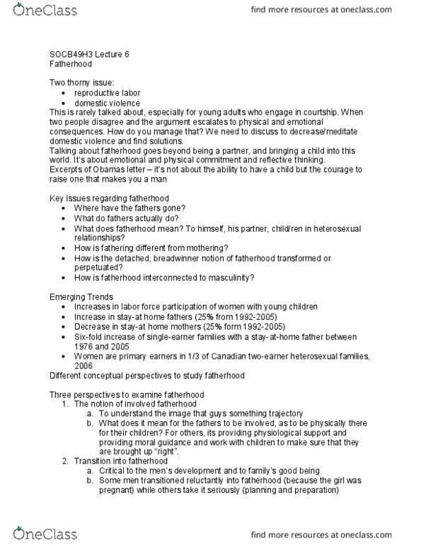 SOCB49H3 Lecture Notes - Lecture 6: Analytical Review, Covalent Bond, Underemployment thumbnail