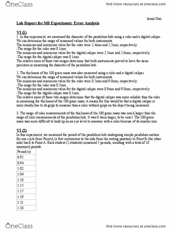 PHY 158 Lecture 1: Lab Report 1 - M0 Error Analysis thumbnail