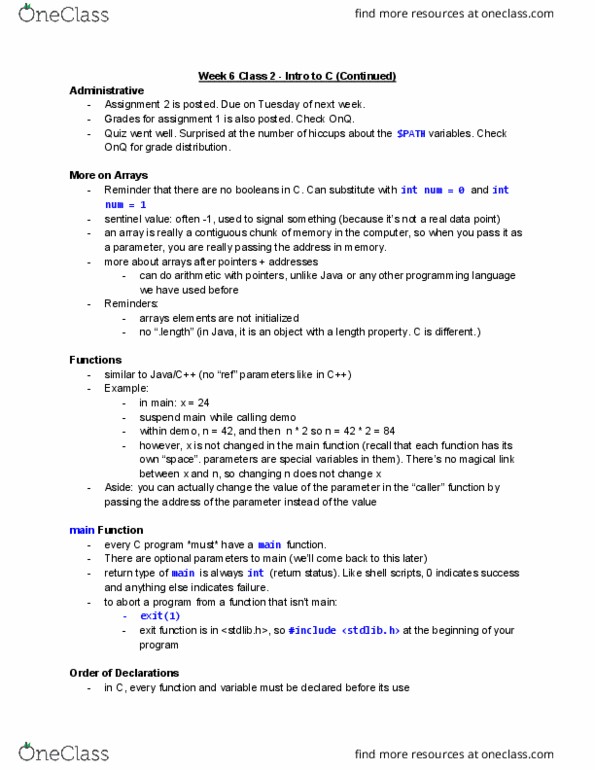 CISC 220 Lecture 20: Intro to C (Arrays and functions) thumbnail