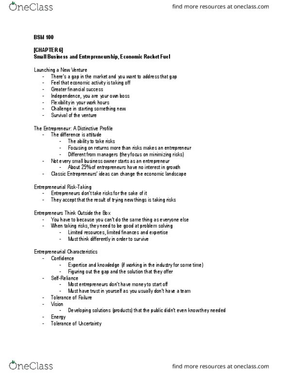 BSM 100 Lecture 3: Lecture 3 (Chapter 6) Notes thumbnail