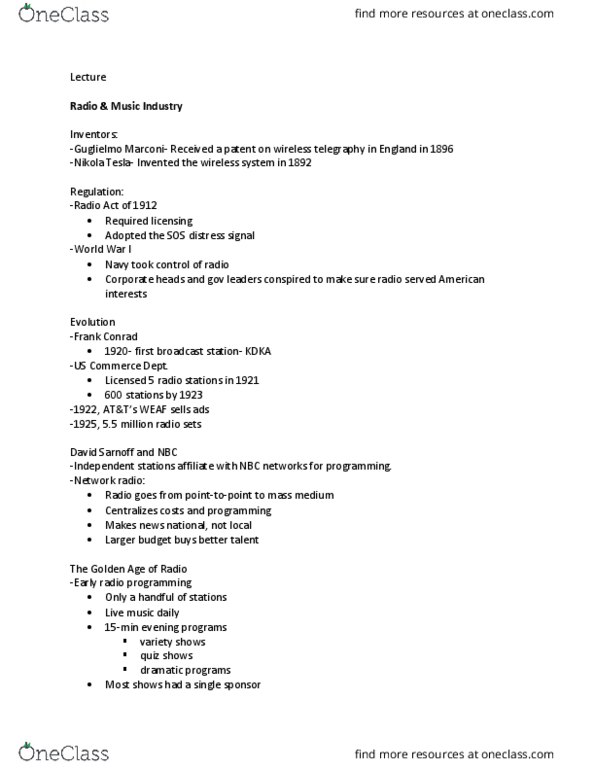 COM 107 Lecture Notes - Lecture 3: Netflix, House Un-American Activities Committee, Cinematograph thumbnail