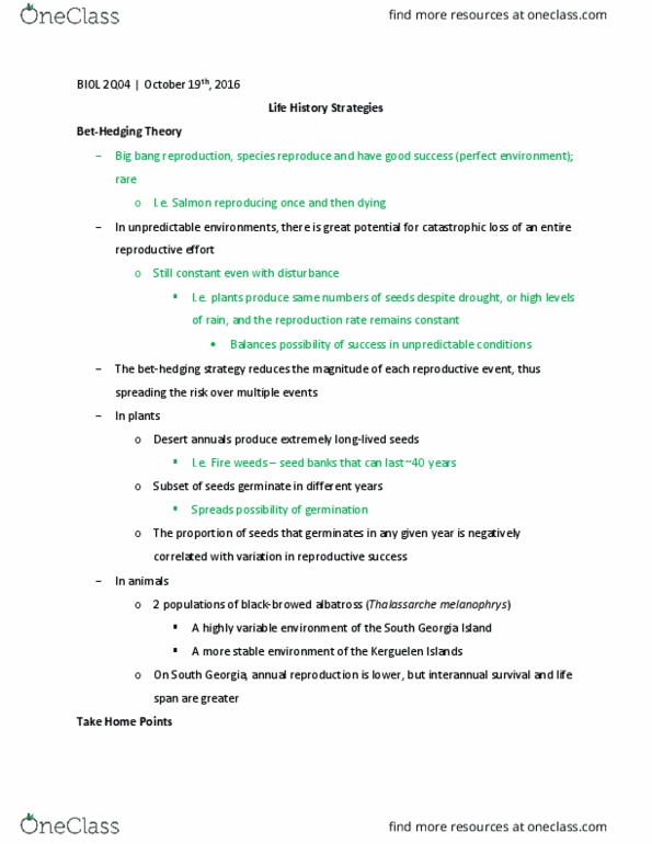 BIOL 2Q04 Lecture Notes - Lecture 11: Isocline, Schizosaccharomyces, Histology thumbnail