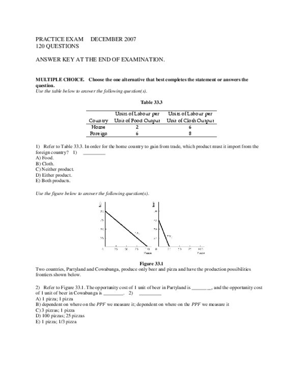 ECON 1B03 Final: Practice Exam Econ 1b03 - OneClass