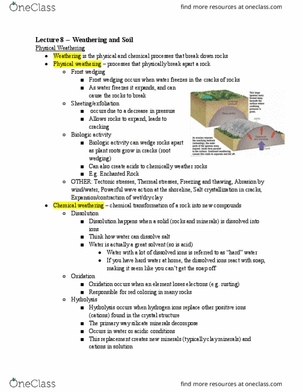 GEOL 1330 Lecture Notes - Lecture 8: Pedogenesis, Parent Material, Silicate Minerals thumbnail