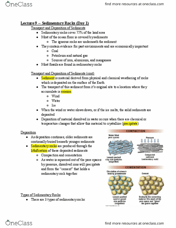 GEOL 1330 Lecture Notes - Lecture 9: Clay Minerals, Clastic Rock, Sandpaper thumbnail