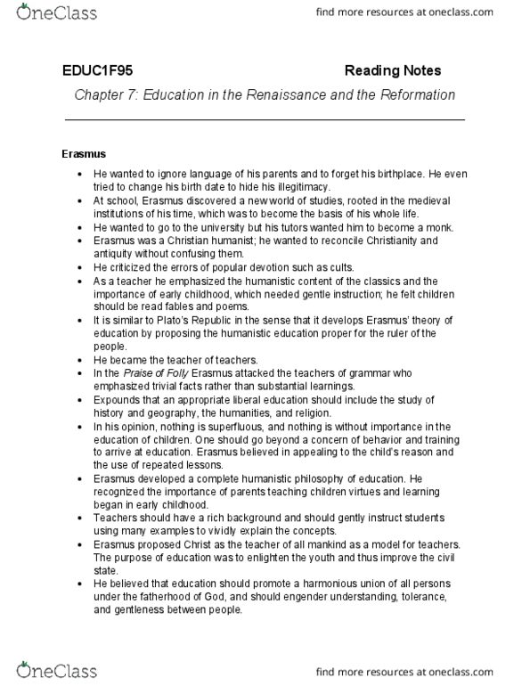 EDUC 1F95 Chapter Notes - Chapter 7: Catharine Macaulay, Scientific Method, Compulsory Education thumbnail