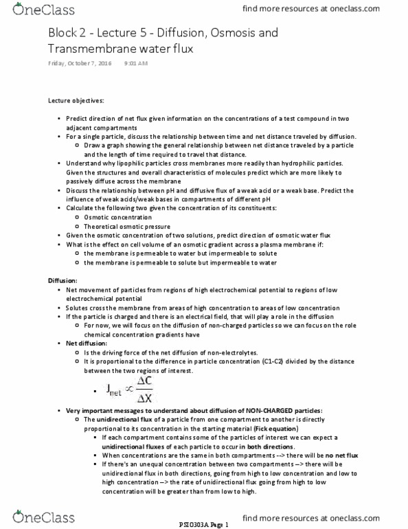 PSIO 303A Lecture Notes - Lecture 20: Gas Constant, Sodium Chloride, Aspirin thumbnail