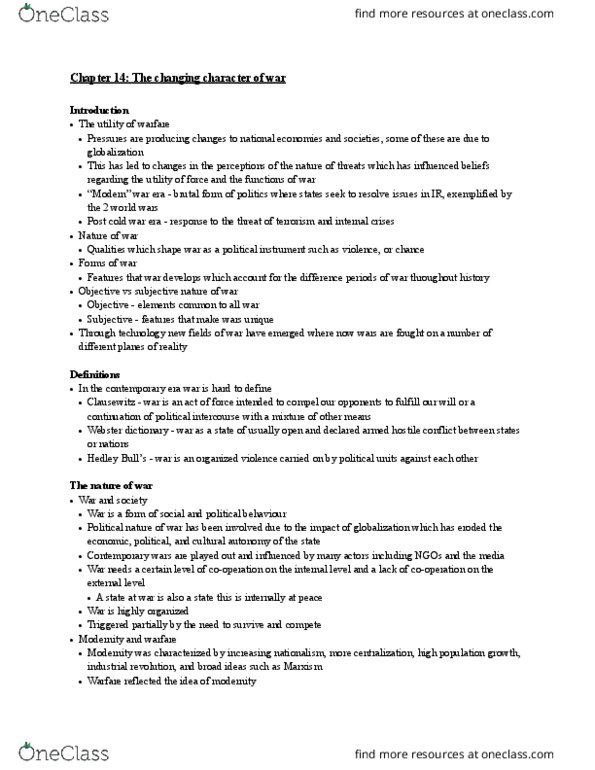 POLS 110 Chapter Notes - Chapter 14: Outsourcing, Total War, Industrial Revolution thumbnail