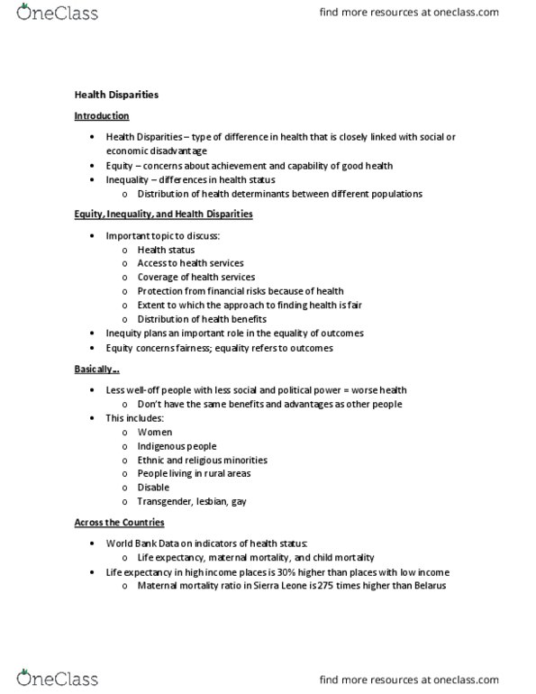 PUBHLTH 170 Lecture Notes - Lecture 5: Maternal Death, Sub-Saharan Africa thumbnail