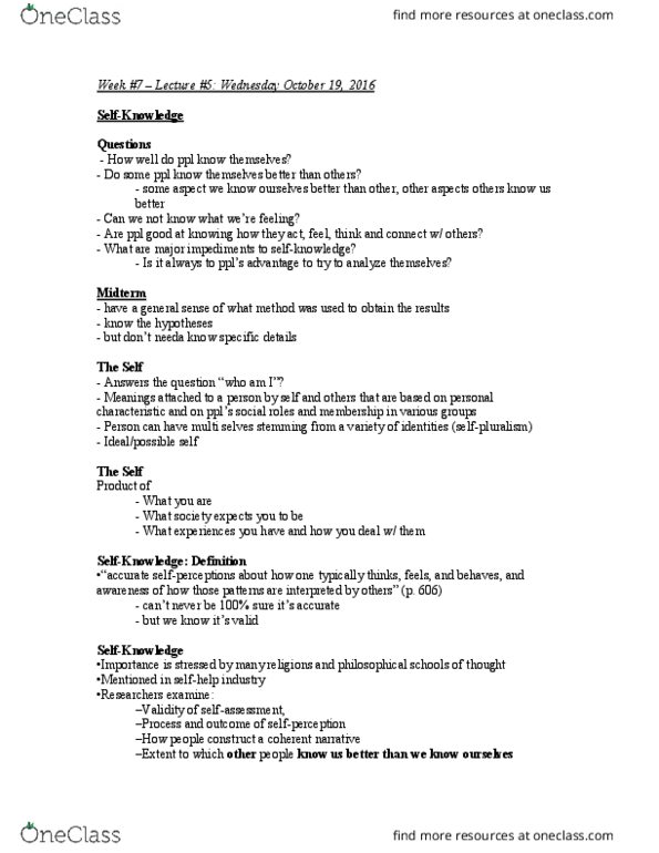 PSYC35H3 Lecture Notes - Lecture 5: Johari Window, Group Dynamics, Personality Disorder thumbnail