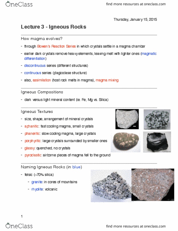 Earth Sciences 1022A/B Lecture Notes - Lecture 3: Andesite, Oceanic Crust, Peridotite thumbnail